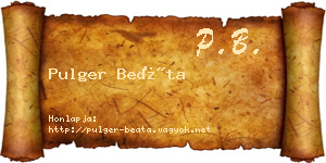 Pulger Beáta névjegykártya